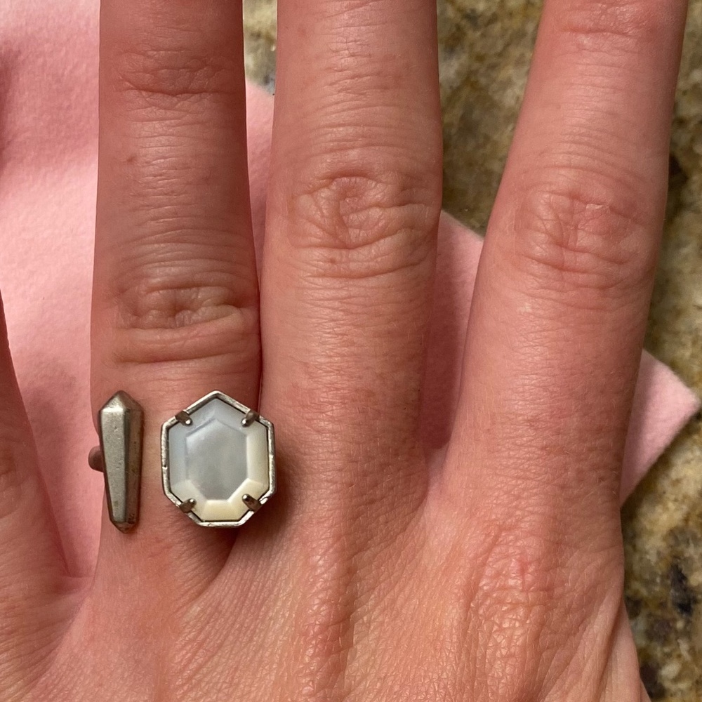 Kendra Scott Theodore Open Ring in White Pearl